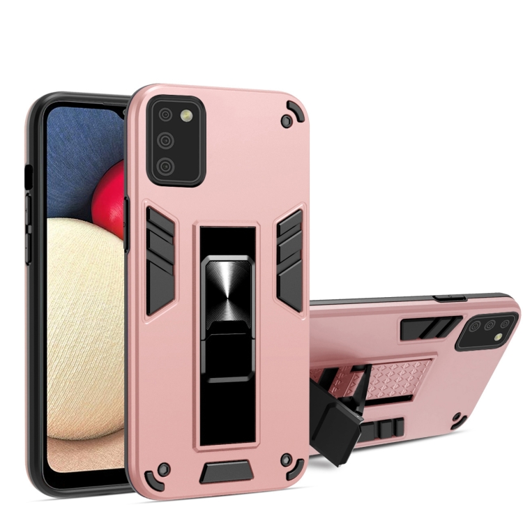 For Samsung Galaxy A02s 2 in 1 PC + TPU Shockproof Protective Case with Invisible Holder(Rose Gold)
For Samsung Galaxy A02s 2 in 1 PC + TPU Shockproof Protective Case with Invisible Holder(Rose Gold)
