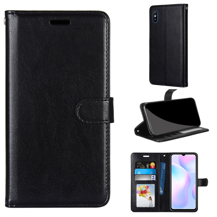 For Xiaomi Redmi 9A Pure Color Horizontal Flip PU Leather Case with Holder & Card Slots & Wallet & Photo Frame(Black) 
For Xiaomi Redmi 9A Pure Color Horizontal Flip PU Leather Case with Holder & Card Slots & Wallet & Photo Frame(Black)