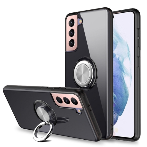 For Samsung Galaxy S21+ 5G Pure Color Shockproof Transparent TPU + Acrylic Protective Case with Ring Holder(Black)
For Samsung Galaxy S21+ 5G Pure Color Shockproof Transparent TPU + Acrylic Protective Case with Ring Holder(Black)