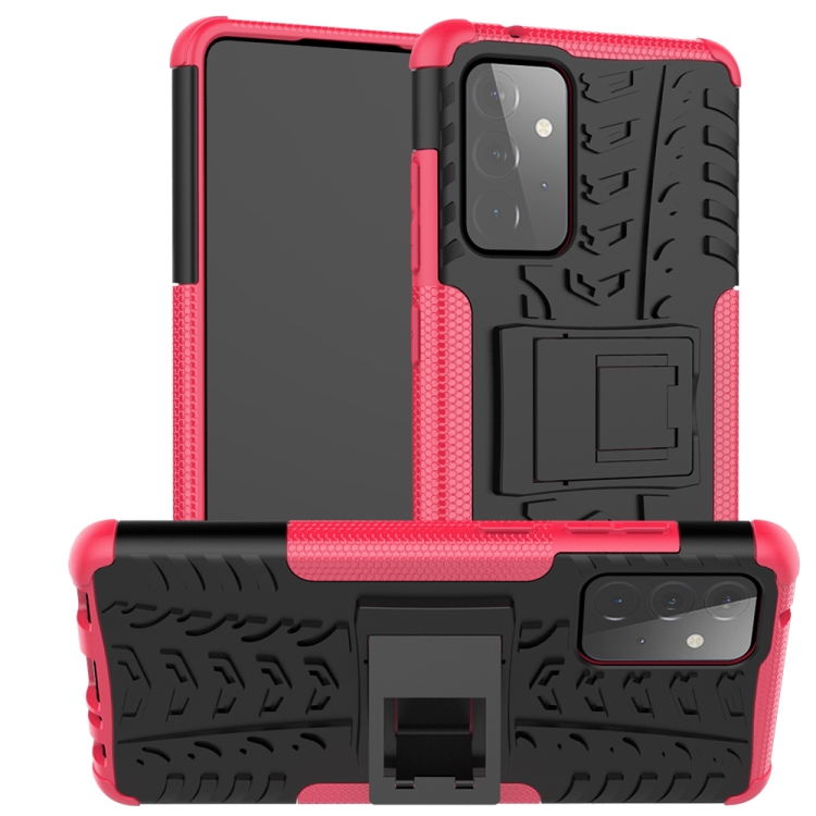 For Samsung Galaxy A72 5G / 4G Tire Texture Shockproof TPU+PC Protective Case with Holder(Pink)
For Samsung Galaxy A72 5G / 4G Tire Texture Shockproof TPU+PC Protective Case with Holder(Pink)