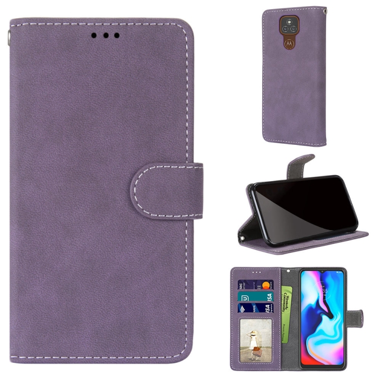 For Motorola Moto E7 Plus / G9 Play / G9 Retro Frosted Horizontal Flip PU Leather Case with Holder & Card Slots & Wallet & Photo Frame(Purple)
For Motorola Moto E7 Plus / G9 Play / G9 Retro Frosted Horizontal Flip PU Leather Case with Holder & Card Slots & Wallet & Photo Frame(Purple)