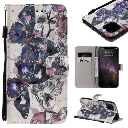 For iPhone 11 Pro Max 3D Painted Pattern Horizontal Flip Leather Case, with Wallet & Holder & Card Slots & Lanyard(Black Butterfly)
For iPhone 11 Pro Max 3D Painted Pattern Horizontal Flip Leather Case, with Wallet & Holder & Card Slots & Lanyard(Black Butterfly)