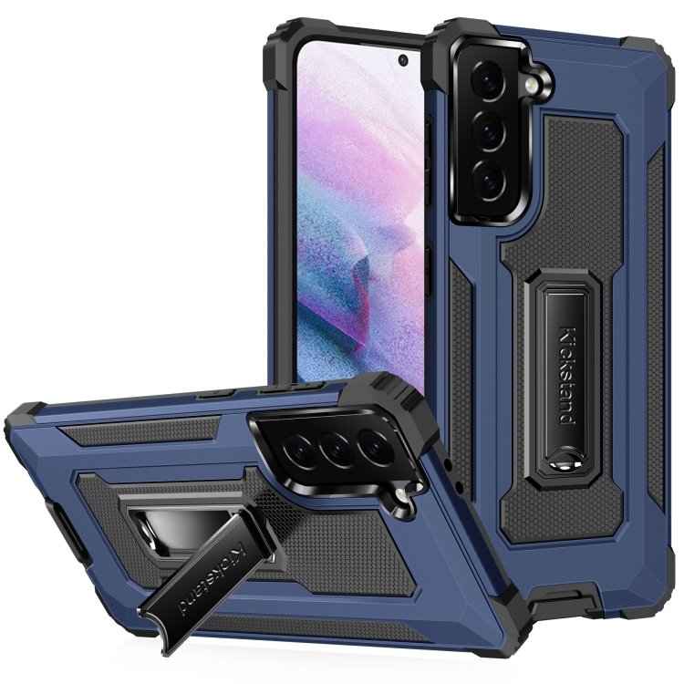 For Samsung Galaxy S21 5G Knight Jazz PC+TPU Shockproof Protective Case with Foldable Holder(Blue)
For Samsung Galaxy S21 5G Knight Jazz PC+TPU Shockproof Protective Case with Foldable Holder(Blue)