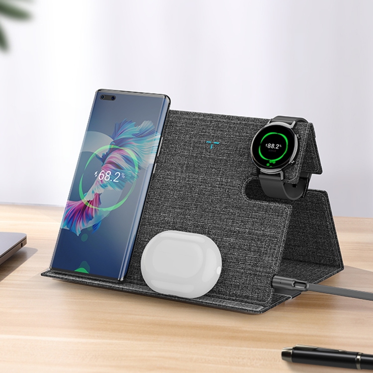 ROCK RWC-0518 3 In 1 Intelligent PU Leather Wireless Charger Station for Huawei Watch / Smart Phones / Wireless Earphone(Grey)
ROCK RWC-0518 3 In 1 Intelligent PU Leather Wireless Charger Station for Huawei Watch / Smart Phones / Wireless Earphone(Grey)