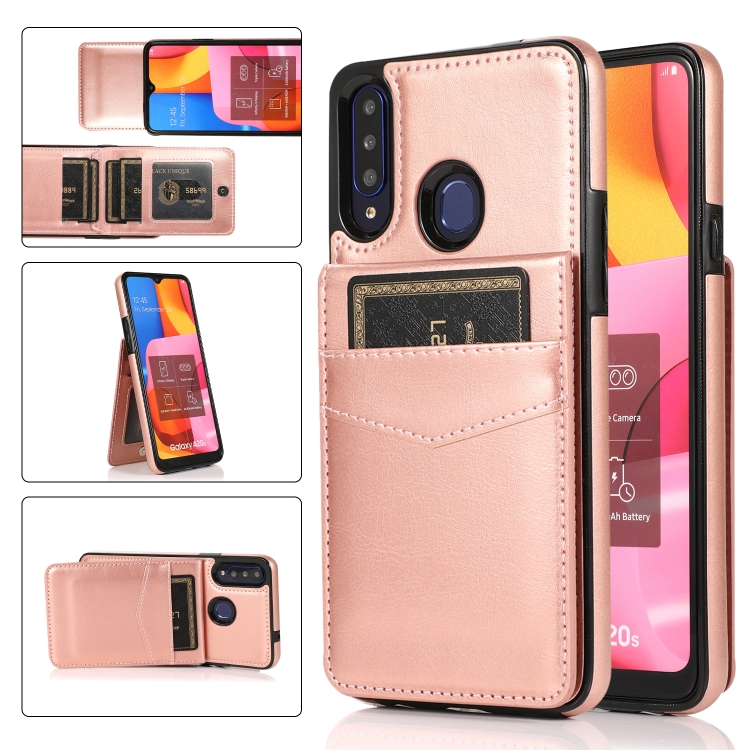 For Samsung Galaxy A20s Solid Color PC + TPU Protective Case with Holder & Card Slots(Rose Gold)
For Samsung Galaxy A20s Solid Color PC + TPU Protective Case with Holder & Card Slots(Rose Gold)