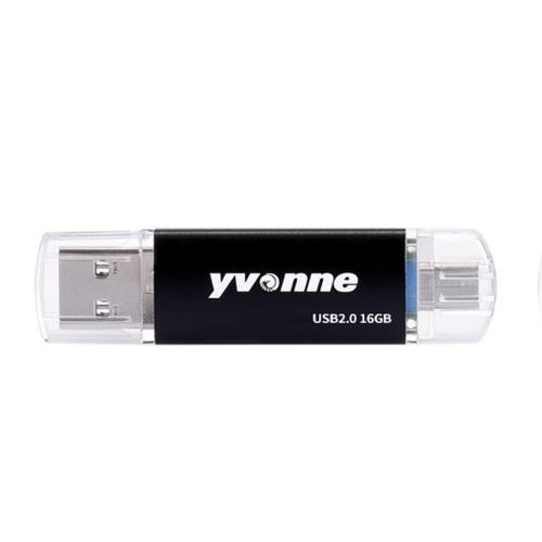

Yvonne YT601-2 USB 2.0 USB + Micro OTG USB Flash Drives U Disk, Capacity:16GB(Black)