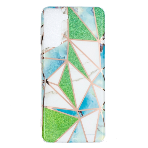 For Samsung Galaxy S21+ 5G Flat Plating Splicing Gilding Protective Case(Green Triangle Body Color Matching)
For Samsung Galaxy S21+ 5G Flat Plating Splicing Gilding Protective Case(Green Triangle Body Color Matching)