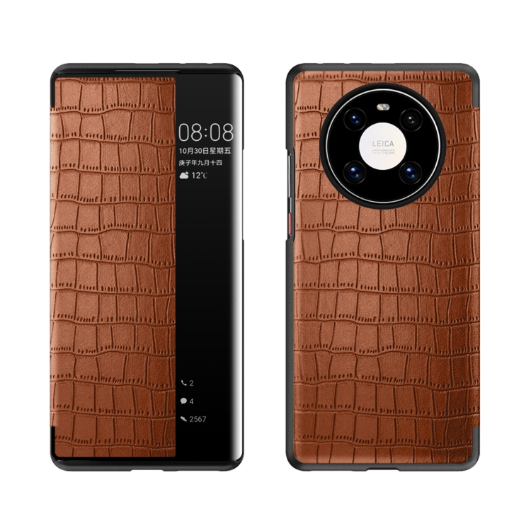 For Huawei Mate 40 Pro Crocodile Texture Display Window Horizontal Flip Leather Case(Brown)
For Huawei Mate 40 Pro Crocodile Texture Display Window Horizontal Flip Leather Case(Brown)