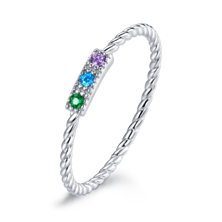 S925 Sterling Silver Colorful Stone Love Women Ring, Size:8(Purple+Blue+Green)
S925 Sterling Silver Colorful Stone Love Women Ring, Size:8(Purple+Blue+Green)