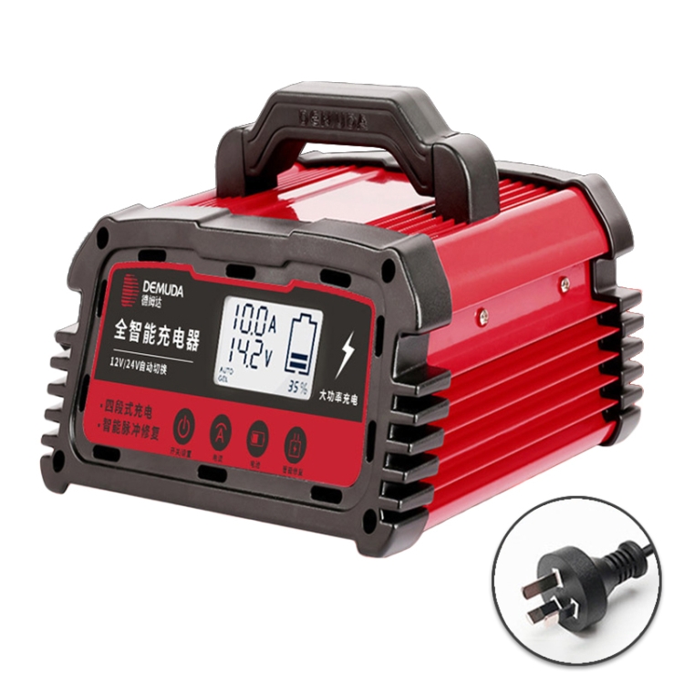 DEMUDA DC200 20A 12V / 24V Car Battery Charger Intelligent Pulse Repair Type Lead-acid Battery, Plug Type:AU Plug(Red)
DEMUDA DC200 20A 12V / 24V Car Battery Charger Intelligent Pulse Repair Type Lead-acid Battery, Plug Type:AU Plug(Red)