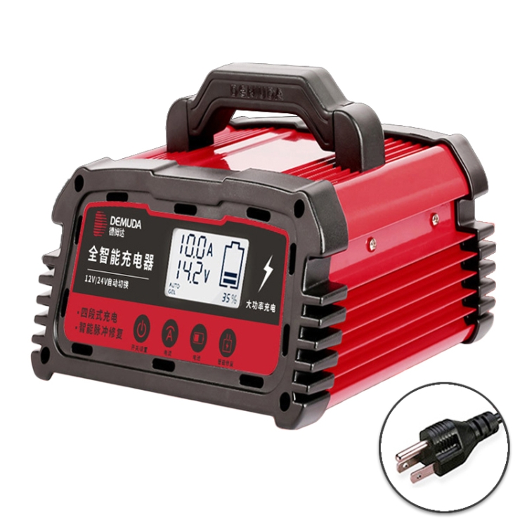 DEMUDA DC200 20A 12V / 24V Car Battery Charger Intelligent Pulse Repair Type Lead-acid Battery, Plug Type:US Plug(Red)
DEMUDA DC200 20A 12V / 24V Car Battery Charger Intelligent Pulse Repair Type Lead-acid Battery, Plug Type:US Plug(Red)