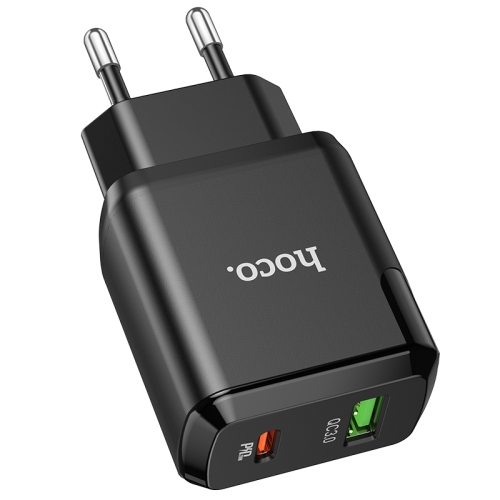 hoco N5 Favor Dual Ports PD 20W USB-C / Type-C + QC 3.0 USB Travel Charger, EU Plug(Black)
hoco N5 Favor Dual Ports PD 20W USB-C / Type-C + QC 3.0 USB Travel Charger, EU Plug(Black)