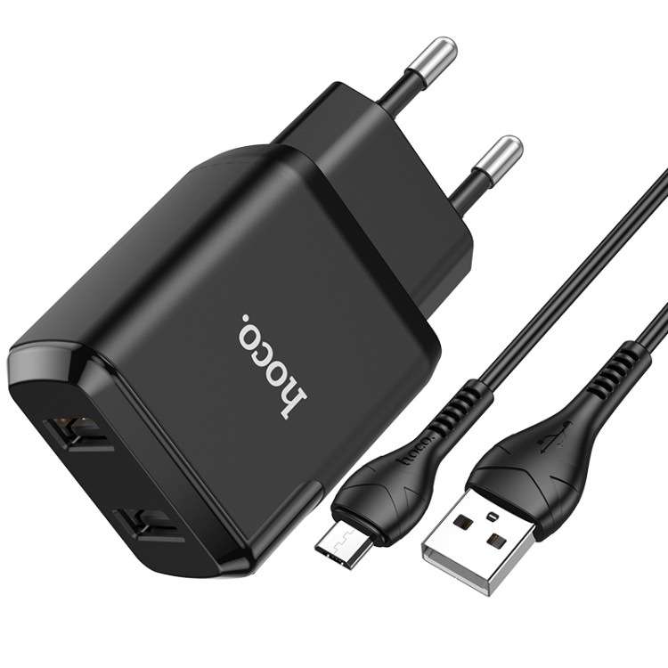 hoco N7 Speedy Dual Ports USB Charger with USB to Mirco USB Data Cable, EU Plug(Black)
hoco N7 Speedy Dual Ports USB Charger with USB to Mirco USB Data Cable, EU Plug(Black)