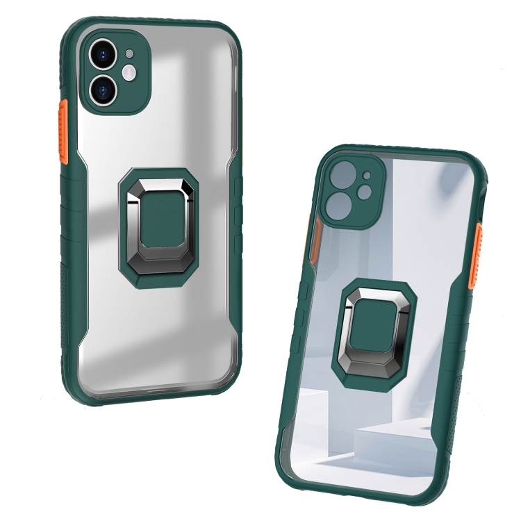 For iPhone 11 Pro Max Clear TPE + PC + TPU Magnetic Shockproof Case with Ultra-thin Ring Holder(Dark Green)
For iPhone 11 Pro Max Clear TPE + PC + TPU Magnetic Shockproof Case with Ultra-thin Ring Holder(Dark Green)