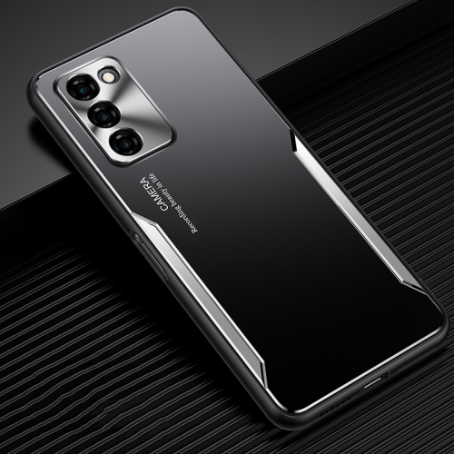 For OPPO A55 5G Blade Series TPU Frame + Titanium Alloy Sand Blasting Technology Backplane + Color Aluminum Alloy Decorative Edge Mobile Phone Protective Shell(Black + Silver)
For OPPO A55 5G Blade Series TPU Frame + Titanium Alloy Sand Blasting Technology Backplane + Color Aluminum Alloy Decorative Edge Mobile Phone Protective Shell(Black + Silver)