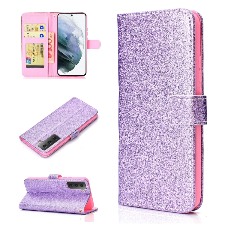 For Samsung Galaxy S21 5G Glitter Powder Horizontal Flip Leather Case with Card Slots & Holder & Photo Frame & Wallet(Purple)
For Samsung Galaxy S21 5G Glitter Powder Horizontal Flip Leather Case with Card Slots & Holder & Photo Frame & Wallet(Purple)