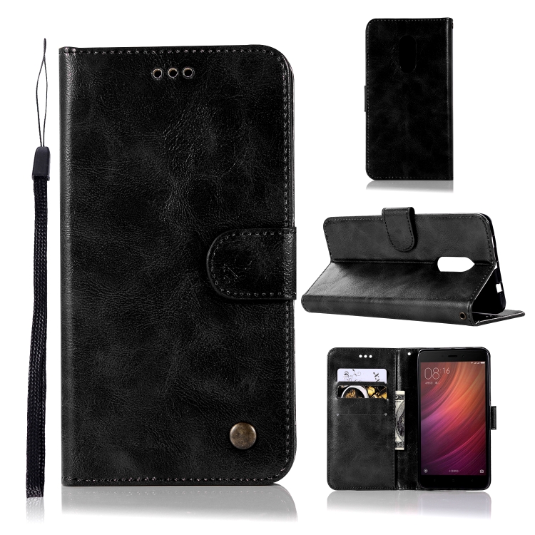 For Xiaomi Redmi Note 4 Retro Copper Button Crazy Horse Horizontal Flip PU Leather Case with Holder & Card Slots & Wallet & Lanyard(Black)
For Xiaomi Redmi Note 4 Retro Copper Button Crazy Horse Horizontal Flip PU Leather Case with Holder & Card Slots & Wallet & Lanyard(Black)