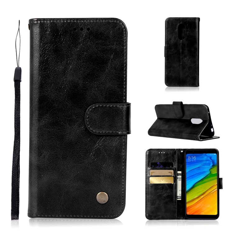 For Xiaomi Redmi 5 Retro Copper Button Crazy Horse Horizontal Flip PU Leather Case with Holder & Card Slots & Wallet & Lanyard(Black)
For Xiaomi Redmi 5 Retro Copper Button Crazy Horse Horizontal Flip PU Leather Case with Holder & Card Slots & Wallet & Lanyard(Black)