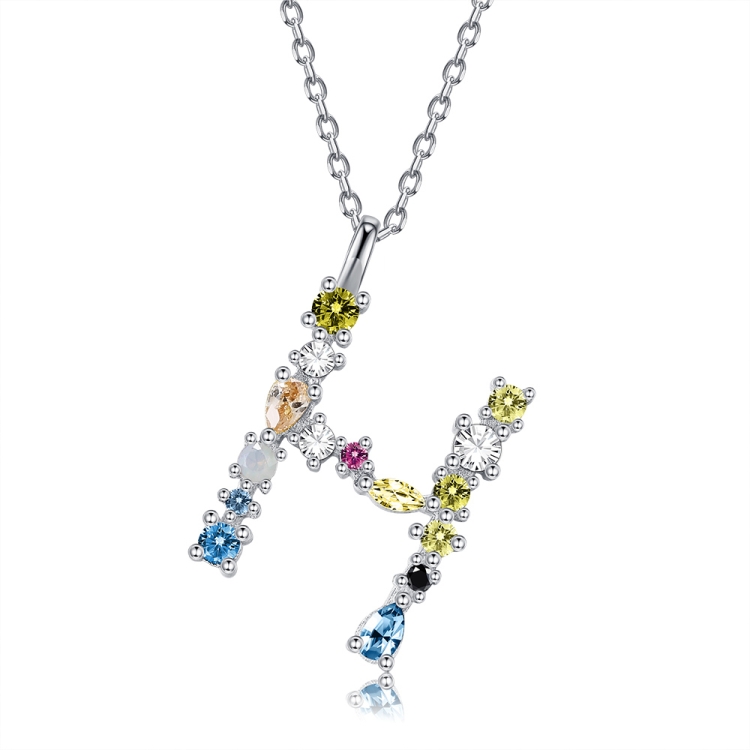 S925 Sterling Silver 26 Engligh Letters Colorful Zircon Women Nacklace Jewelry, Style:H(Silver)
S925 Sterling Silver 26 Engligh Letters Colorful Zircon Women Nacklace Jewelry, Style:H(Silver)