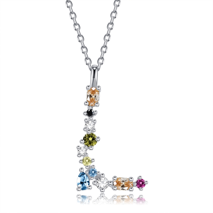 S925 Sterling Silver 26 Engligh Letters Colorful Zircon Women Nacklace Jewelry, Style:L(Silver)
S925 Sterling Silver 26 Engligh Letters Colorful Zircon Women Nacklace Jewelry, Style:L(Silver)