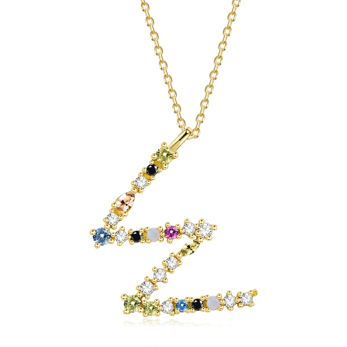S925 Sterling Silver 26 Engligh Letters Colorful Zircon Women Nacklace Jewelry, Style:W(Gold)
S925 Sterling Silver 26 Engligh Letters Colorful Zircon Women Nacklace Jewelry, Style:W(Gold)