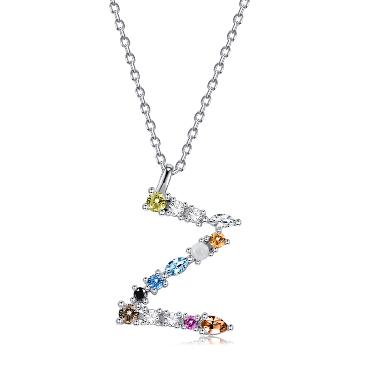 S925 Sterling Silver 26 Engligh Letters Colorful Zircon Women Nacklace Jewelry, Style:Z(Silver)
S925 Sterling Silver 26 Engligh Letters Colorful Zircon Women Nacklace Jewelry, Style:Z(Silver)