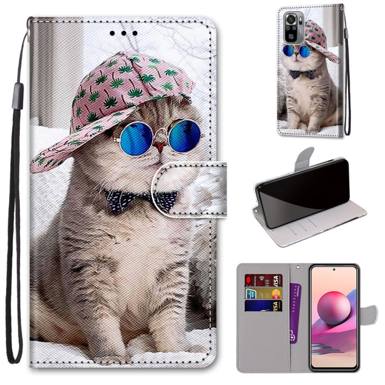 For Xiaomi Redmi Note 10 4G / Note 10S Coloured Drawing Cross Texture Horizontal Flip PU Leather Case with Holder & Card Slots & Wallet & Lanyard(Slant Hat Blue Mirror Cat)
For Xiaomi Redmi Note 10 4G / Note 10S Coloured Drawing Cross Texture Horizontal Flip PU Leather Case with Holder & Card Slots & Wallet & Lanyard(Slant Hat Blue Mirror Cat)