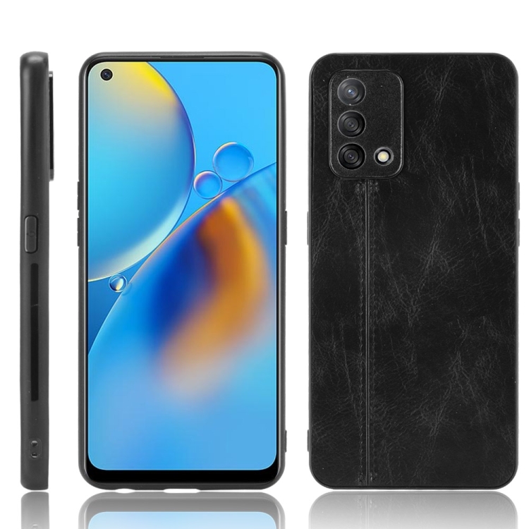 For OPPO A74 4G / F19 Shockproof Sewing Cow Pattern Skin PC + PU + TPU Case(Black)
For OPPO A74 4G / F19 Shockproof Sewing Cow Pattern Skin PC + PU + TPU Case(Black)