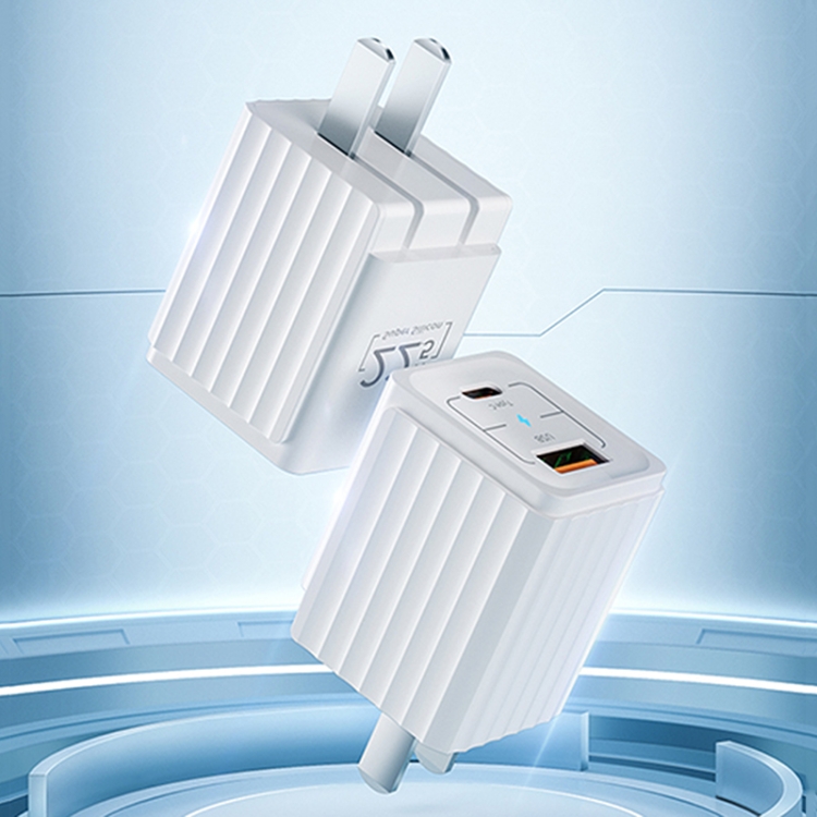 ROCK T46 22.5W PD USB-C / Type-C + MFI USB Mini Dual Ports Super Silicon Travel Charger with Foldable Pin, US Plug(White)
ROCK T46 22.5W PD USB-C / Type-C + MFI USB Mini Dual Ports Super Silicon Travel Charger with Foldable Pin, US Plug(White)