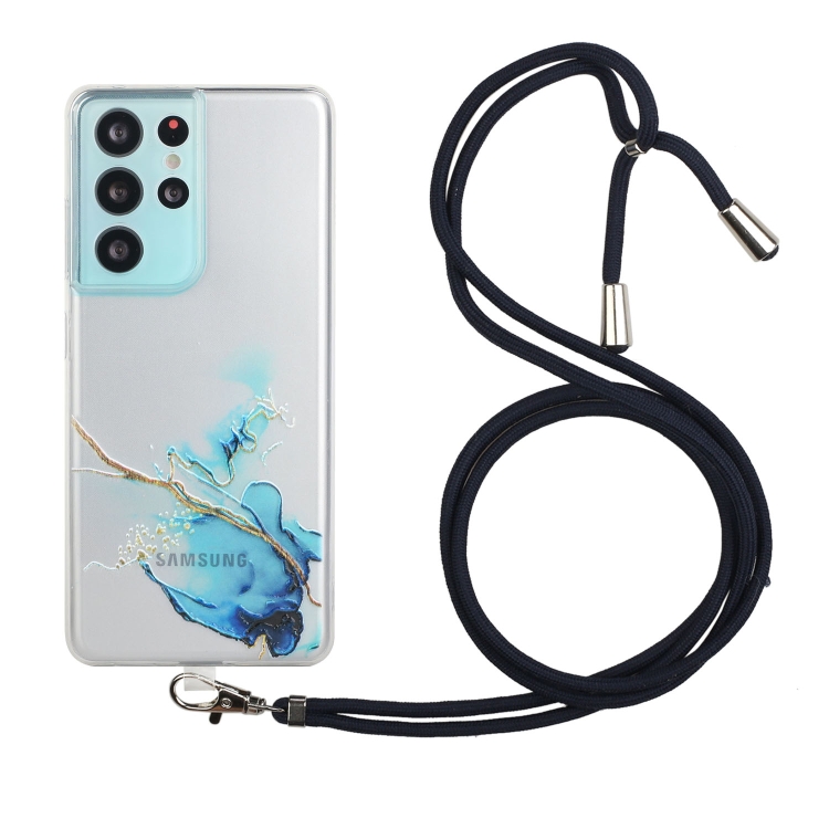 For Samsung Galaxy S21 Ultra 5G Hollow Marble Pattern TPU Shockproof Protective Case with Neck Strap Rope(Blue)
For Samsung Galaxy S21 Ultra 5G Hollow Marble Pattern TPU Shockproof Protective Case with Neck Strap Rope(Blue)
