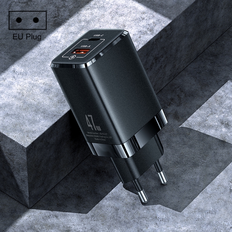 USAMS US-CC137 T41 47W USB-A+USB-C Dual Port GaN Fast Charger, Specification:EU Plug(Black)
USAMS US-CC137 T41 47W USB-A+USB-C Dual Port GaN Fast Charger, Specification:EU Plug(Black)