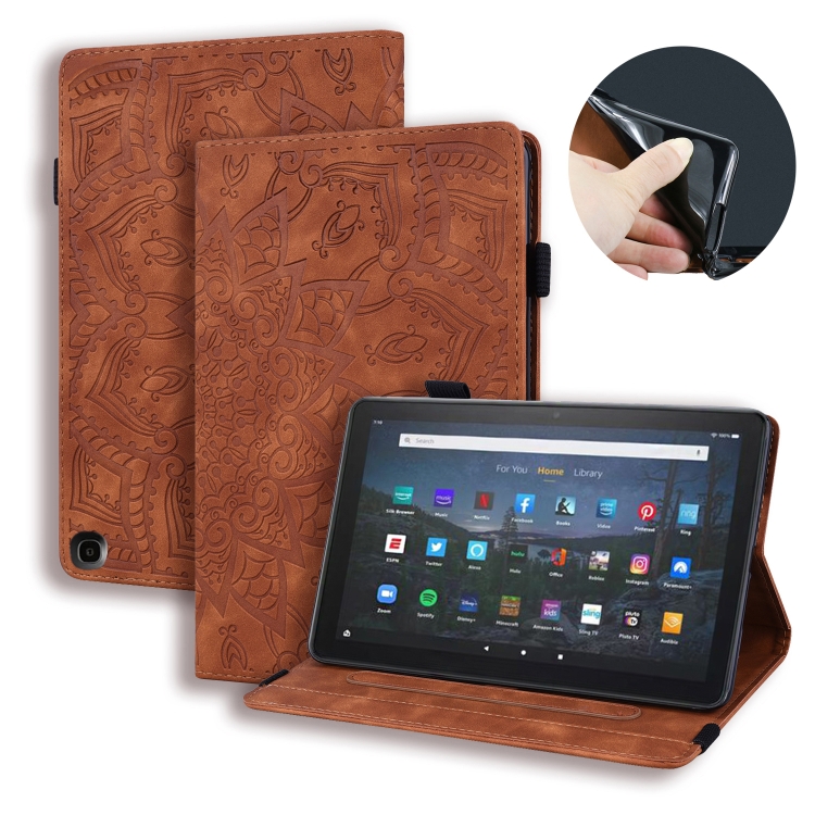 For Amazon Fire HD 10 / 10 Plus (2021) Calf Pattern Double Folding Design Embossed Leather Case with Holder & Card Slots & Pen Slot & Elastic Band(Brown)
For Amazon Fire HD 10 / 10 Plus (2021) Calf Pattern Double Folding Design Embossed Leather Case with Holder & Card Slots & Pen Slot & Elastic Band(Brown)