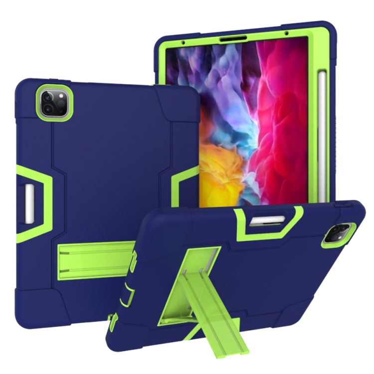 Contrast Color Robot Shockproof Silicone + PC Protective Case with Holder & Pen Slot For iPad Pro 12.9 (2018) / (2020)(Navy Blue + Yellow Green)
Contrast Color Robot Shockproof Silicone + PC Protective Case with Holder & Pen Slot For iPad Pro 12.9 (2018) / (2020)(Navy Blue + Yellow Green)