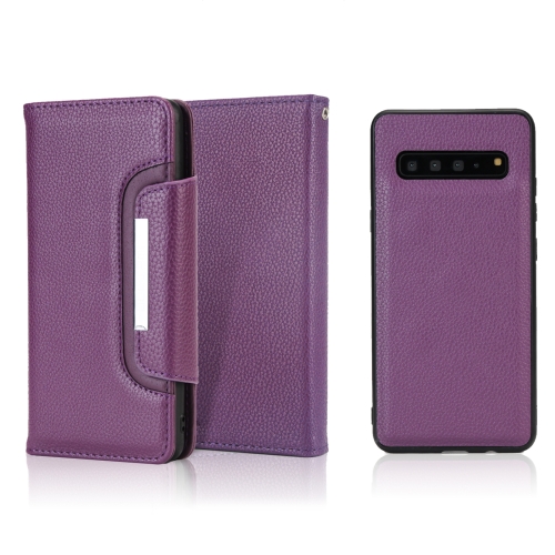 For Samsung Galaxy S10 5G Litchi Texture Horizontal Flip Buckle Detachable Magnetic PU Leather Case with Card Slots & Wallet & Photo Frame(Purple)
For Samsung Galaxy S10 5G Litchi Texture Horizontal Flip Buckle Detachable Magnetic PU Leather Case with Card Slots & Wallet & Photo Frame(Purple)