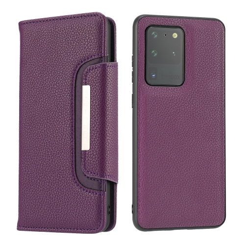 For Samsung Galaxy S20 Ultra Litchi Texture Horizontal Flip Buckle Detachable Magnetic PU Leather Case with Card Slots & Wallet & Photo Frame(Purple)
For Samsung Galaxy S20 Ultra Litchi Texture Horizontal Flip Buckle Detachable Magnetic PU Leather Case with Card Slots & Wallet & Photo Frame(Purple)