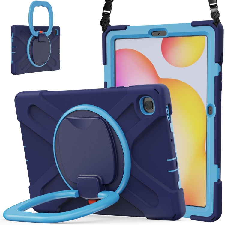 For Samsung Galaxy Tab S6 Lite P610 Silicone + PC Protective Case with Holder & Shoulder Strap(Navy Blue)
For Samsung Galaxy Tab S6 Lite P610 Silicone + PC Protective Case with Holder & Shoulder Strap(Navy Blue)