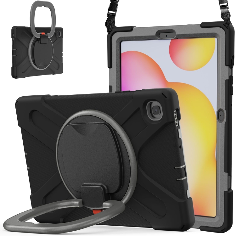 For Samsung Galaxy Tab S6 Lite P610 Silicone + PC Protective Case with Holder & Shoulder Strap(Black+Grey)
For Samsung Galaxy Tab S6 Lite P610 Silicone + PC Protective Case with Holder & Shoulder Strap(Black+Grey)