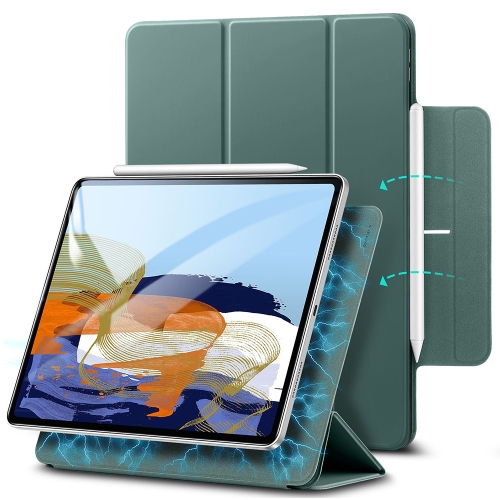 

ESR Rebound Magnetic with Clasp Series PU Leather Magnetic Horizontal Flip Leather Case with Holder & Pen Slot & Sleep / Wake-up Function For iPad Pro 11 (2021) / (2020)(Forest Green)