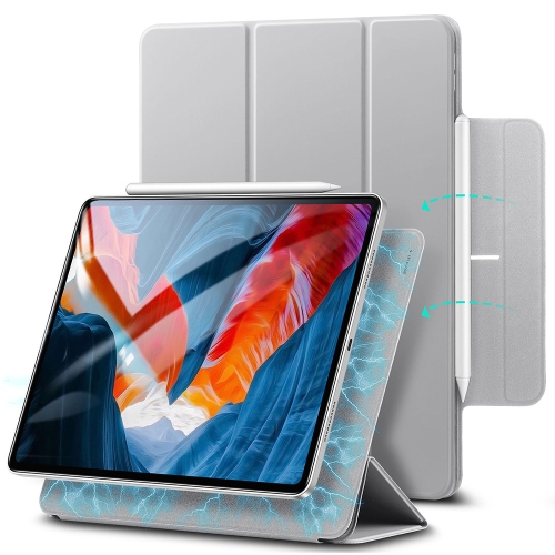 

ESR Rebound Magnetic with Clasp Series PU Leather Magnetic Horizontal Flip Leather Case with Holder & Pen Slot & Sleep / Wake-up Function For iPad Pro 12.9 (2021) / (2020)(Silver Grey)