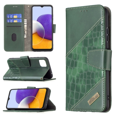 For Samsung Galaxy A22 5G Matching Color Crocodile Texture Horizontal Flip PU Leather Case with Wallet & Holder & Card Slots(Green)
For Samsung Galaxy A22 5G Matching Color Crocodile Texture Horizontal Flip PU Leather Case with Wallet & Holder & Card Slots(Green)