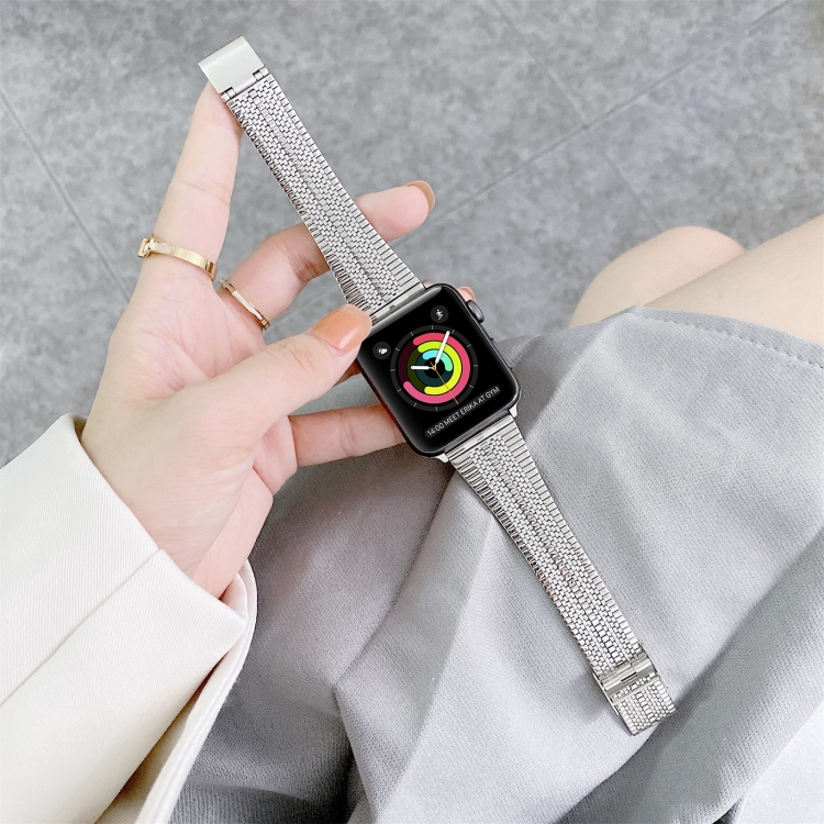 Double Lines Steel Replacement Strap Watchband For Apple Watch Series 6 & SE & 5 & 4 40mm / 3 & 2 & 1 38mm(Silver)
Double Lines Steel Replacement Strap Watchband For Apple Watch Series 6 & SE & 5 & 4 40mm / 3 & 2 & 1 38mm(Silver)