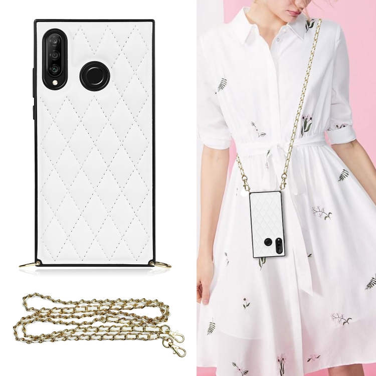 For Huawei P30 Lite Elegant Rhombic Pattern Microfiber Leather +TPU Shockproof Case with Crossbody Strap Chain(White)
For Huawei P30 Lite Elegant Rhombic Pattern Microfiber Leather +TPU Shockproof Case with Crossbody Strap Chain(White)