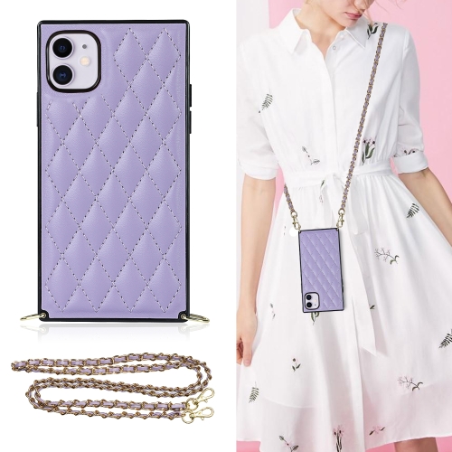 Elegant Rhombic Pattern Microfiber Leather +TPU Shockproof Case with Crossbody Strap Chain For iPhone 11(Purple)
Elegant Rhombic Pattern Microfiber Leather +TPU Shockproof Case with Crossbody Strap Chain For iPhone 11(Purple)