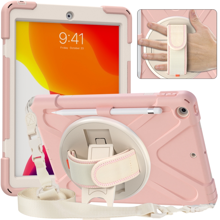 For iPad 10.2 2021 / 2020 / 2019 Pure Color Silicone + PC Protective Case with Holder & Shoulder Strap(Sakura Pink)
For iPad 10.2 2021 / 2020 / 2019 Pure Color Silicone + PC Protective Case with Holder & Shoulder Strap(Sakura Pink)