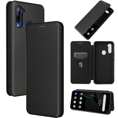 

For ZTE Libero 5G Carbon Fiber Texture Magnetic Horizontal Flip TPU + PC + PU Leather Case with Card Slot(Black)