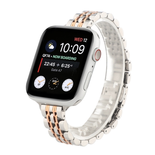 Small Waist Seven Beads Stainless Steel Strap Watchband For Apple Watch Series 7 41mm / 6 & SE & 5 & 4 40mm / 3 & 2 & 1 38mm(Between Rose Gold)
Small Waist Seven Beads Stainless Steel Strap Watchband For Apple Watch Series 7 41mm / 6 & SE & 5 & 4 40mm / 3 & 2 & 1 38mm(Between Rose Gold)