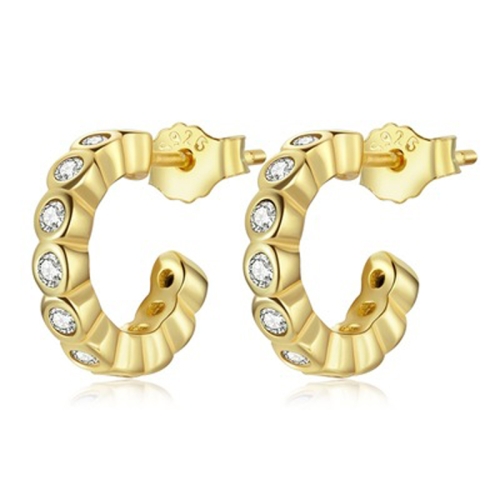 S925 Sterling Silver Geometric Simple Fashion Ear Studs Women Earrings, Color:White Zircon Gold
S925 Sterling Silver Geometric Simple Fashion Ear Studs Women Earrings, Color:White Zircon Gold