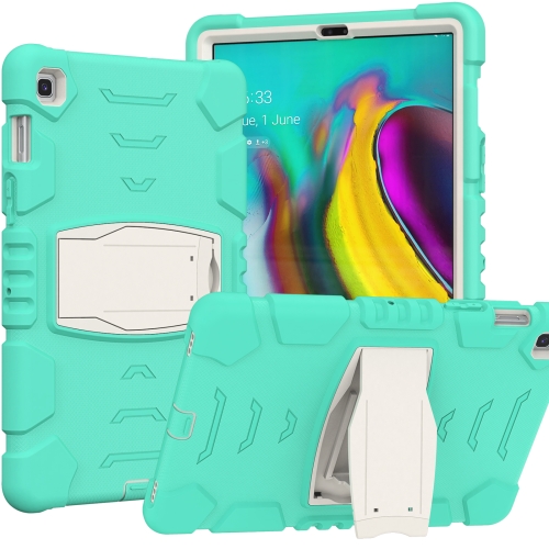 

3-Layer Protection Screen Frame + PC + Silicone Shockproof Combination Case with Holder For Samsung Galaxy Tab S5e T720(Mint Green)