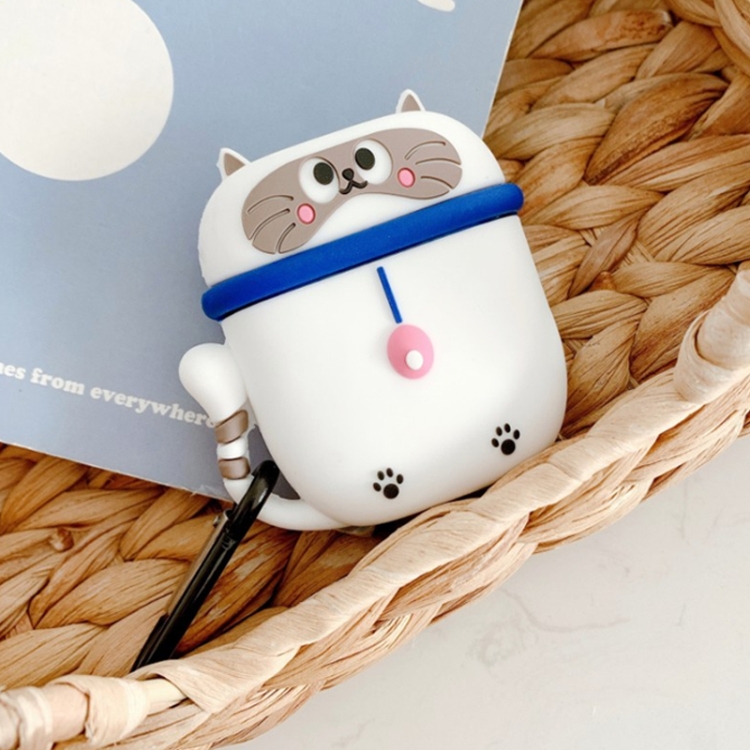 Wireless Earphones Cartoon Cat Anti-fall Protective Case with Hook Up For AirPods 1/2(White Blue)
Wireless Earphones Cartoon Cat Anti-fall Protective Case with Hook Up For AirPods 1/2(White Blue)