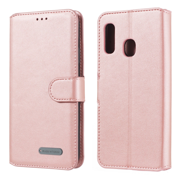 For Galaxy A20e Solid Color Buckle Horizontal Flip Leather Case with Wallet & Holder & Card Slots(Rose Gold)
For Galaxy A20e Solid Color Buckle Horizontal Flip Leather Case with Wallet & Holder & Card Slots(Rose Gold)